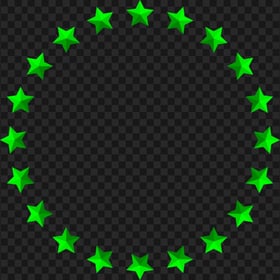 PNG Circle Stars Green Border Frame