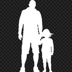 HD White Child And Father Silhouette PNG