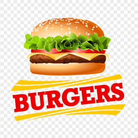 Burgers Logo With Hamburger Sandwich Illustration