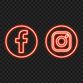Download Red Facebook Instagram Neon Logo Icon PNG