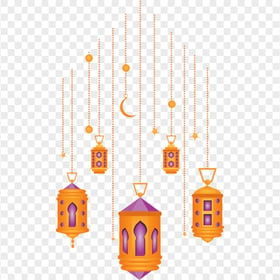 Hanging Ramadan Illustration Lanterns Decoration