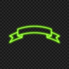 HD Green Neon Banner Ribbon Transparent PNG