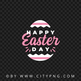 HD Happy Easter Day Pink Calligraphy Transparent Background