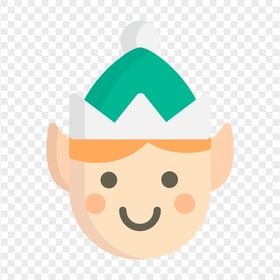 Flat Cartoon Gnome Elf Face PNG