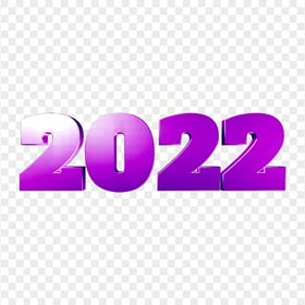 Purple 3D 2022 Text Transparent Background