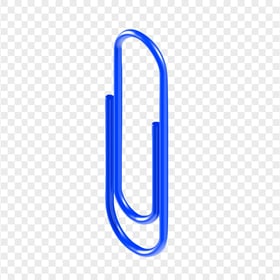 Blue 3D Paper Clip Image PNG