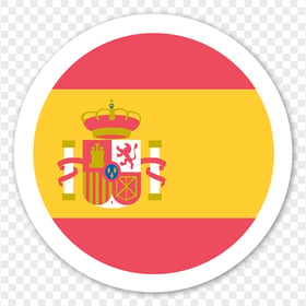 Flat Round Circle Spain Flag Icon PNG