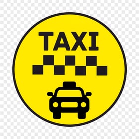 Yellow Round Cab Taxi Station Sign Logo Icon