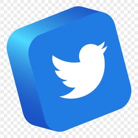 HD 3D Twitter Square Button Logo Icon PNG