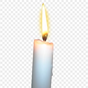 HD Real White Burning Lighted Candle PNG