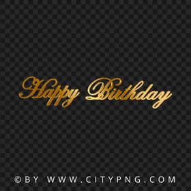 Golden Happy Birthday Typography Text PNG IMG