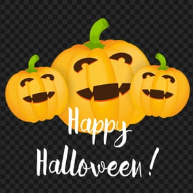 HD Three Cartoon Happy Pumpkins Happy Halloween PNG