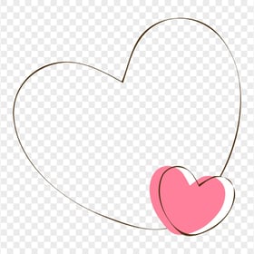 Clipart Outline Heart Frame Cute Love PNG