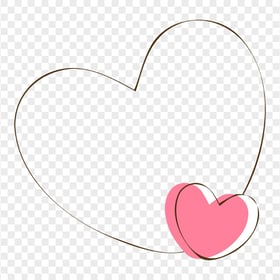Valentine Love Outline Red Heart Frame HD PNG | Citypng