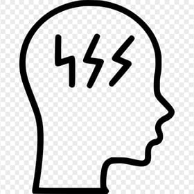 Black Head Brain Migraine Headache Dizziness Icon