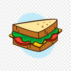 Cartoon Hamburger Cheese Sandwich Icon PNG