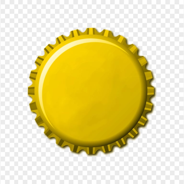 HD Soda Bottle Yellow Lid Crown Cap PNG