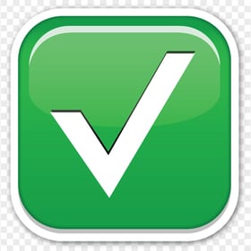Green Square Check Mark Emoji Icon