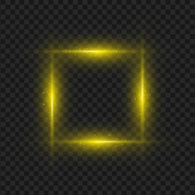 Yellow Glowing Light Effect Square Frame FREE PNG