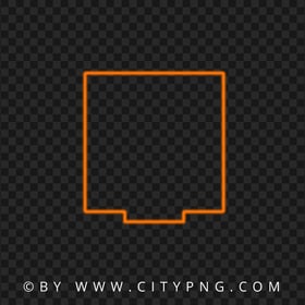 Transparent Creative Square Neon Orange Frame Border