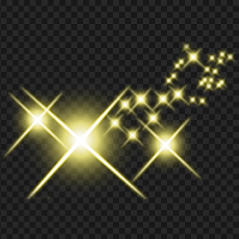 HD Yellow Shining Sparkling Stars PNG