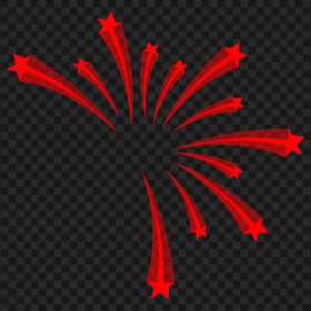 Red Stars Splash Fireworks Effect HD PNG