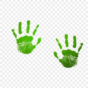 HD Gradient Green Two Realistic Hand Print PNG