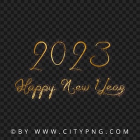 HD Gold Elegant 2023 Happy New Year Design PNG