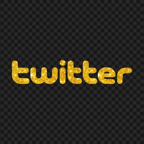 HD Twitter Gold Glitter Text Logo PNG