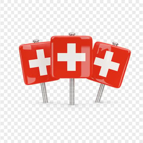 Switzerland Swiss Three Flags Icon PNG