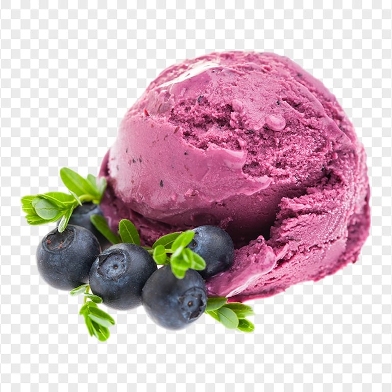 HD Blueberry Ice Cream Scoop Flavor PNG