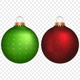 HD Green & Red Two Ornament Balls PNG