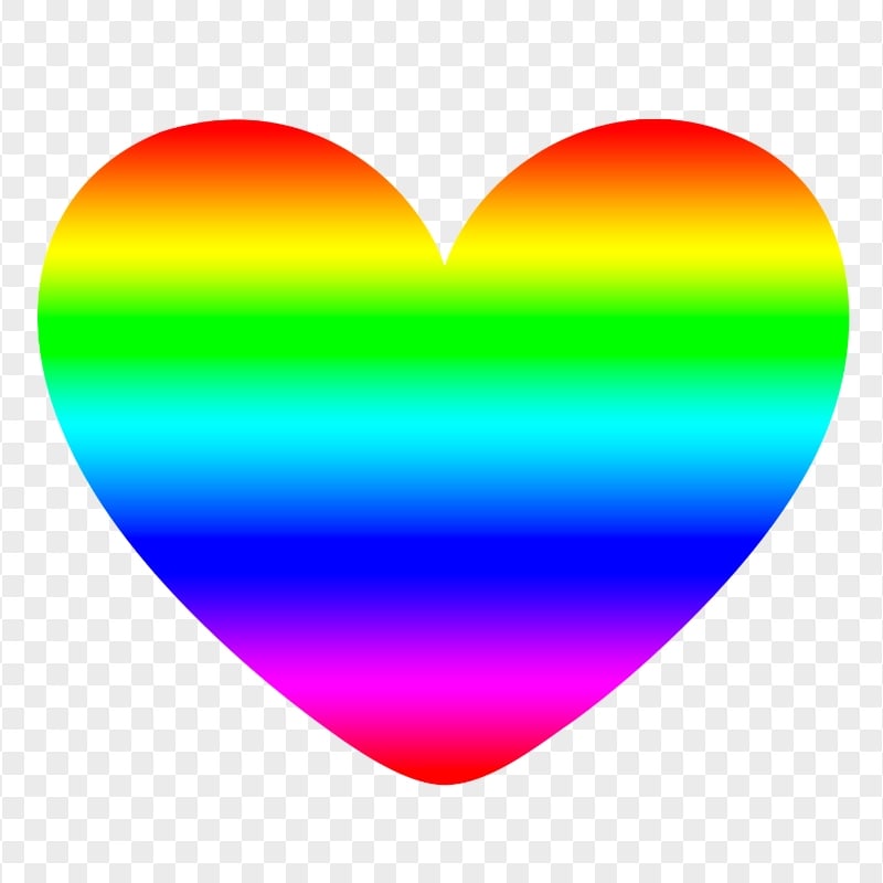 HD Gradient Rainbow Heart PNG