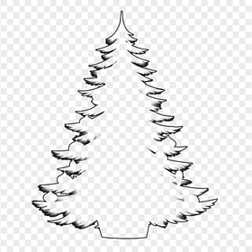 HD Decorated Christmas Tree Outline Black Silhouette PNG