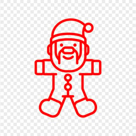 Elf Santa Claus Outline Red Icon PNG