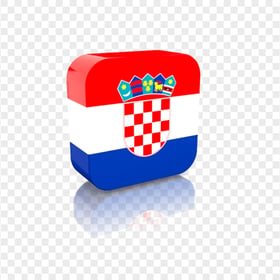 Square 3D Croatia Flag Icon FREE PNG
