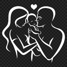 Lovely Family White Silhouette HD PNG