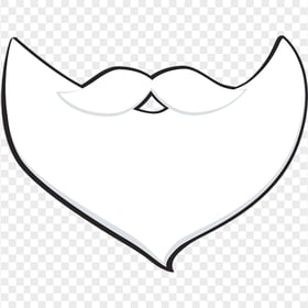 Santa White Cartoon Beard PNG