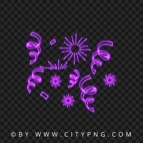 HD PNG Purple Neon Glowing Doodle Confetti