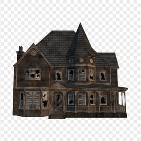 HD Abandoned Wooden Haunted Old House PNG