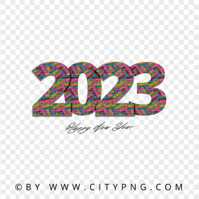 2023 Happy New Year Multicolored Glitter HD PNG