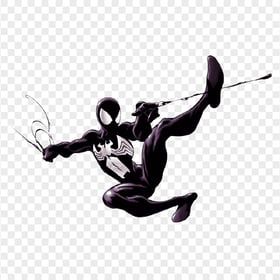 HD Black Spiderman Jump Cartoon PNG