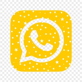 HD Stars Pattern Yellow Outline Whatsapp Square Logo Icon PNG