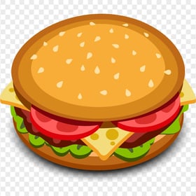 Cartoon Hamburger Cheeseburger  Top View