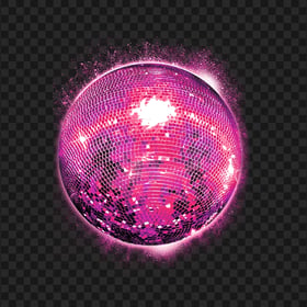 Pink Glowing Disco Light Ball PNG