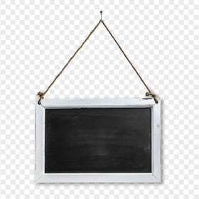 HD Hanging Blackboard White Wooden Frame PNG