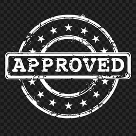 HD White Round Approved Stamp PNG