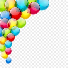 Birthday Party Balloons Frame Illustration PNG
