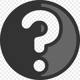 Gray Black Circle Round Question Mark Icon PNG