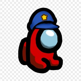 HD Red Among Us Mini Crewmate Character Baby Police Hat PNG